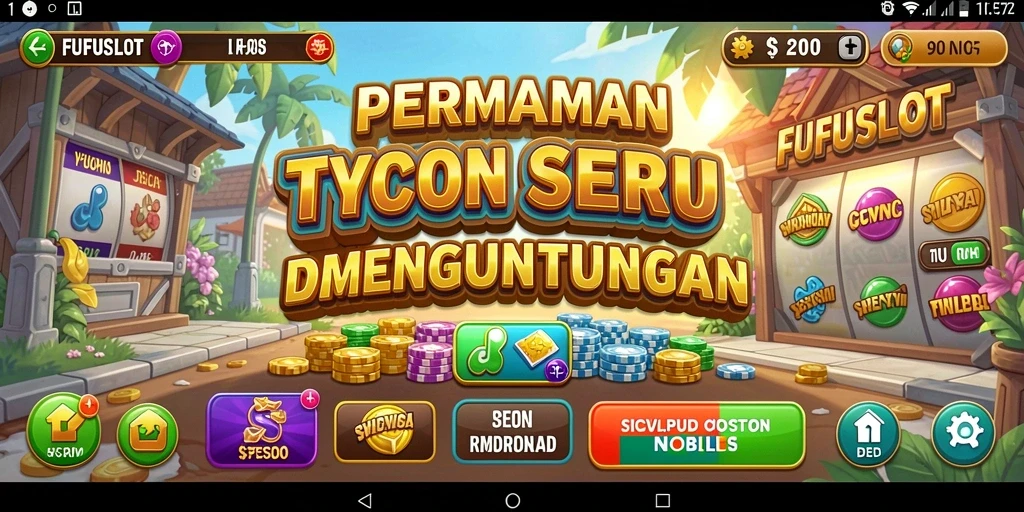 Tangkapan layar utama FUFUSLOT memperlihatkan gameplay Tycoon yang menarik.