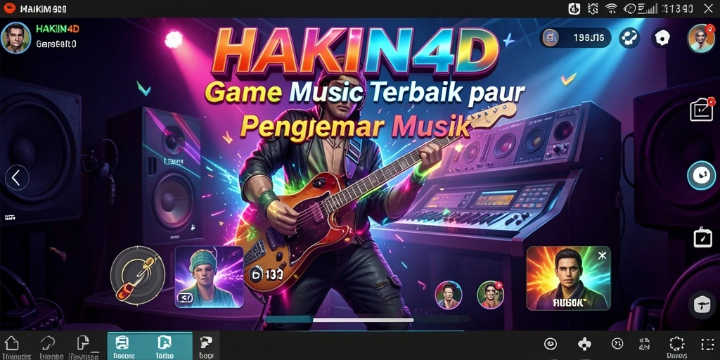 Tampilan gameplay HAKIN4D dengan karakter bermain musik.