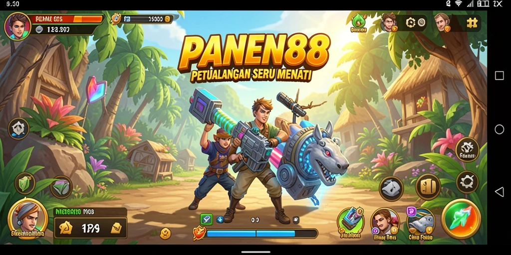 Screenshot gameplay menunjukkan petualangan seru di dunia <strong>PANEN88</strong>.