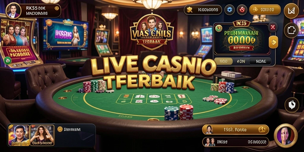 Screenshot gameplay Live Casino yang menampilkan dealer langsung dan permainan menarik.
